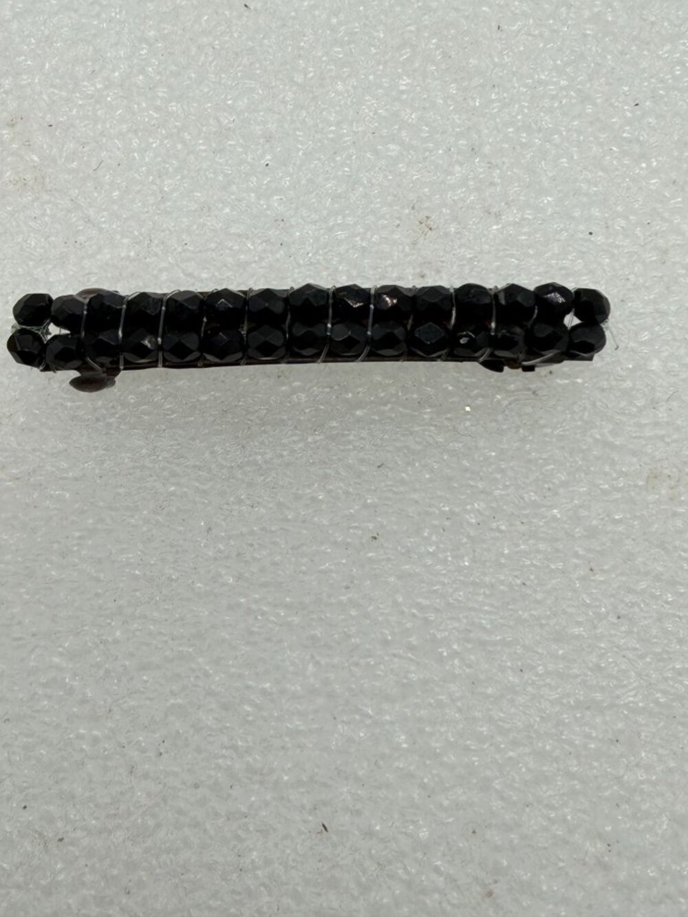 Vintage Hair Barrette Black Beads